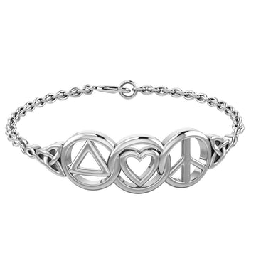 The Love Peace and Recovery Silver bracelet TBL406 - Jewelry
